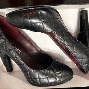 CHANEL Black Quilted Heels
